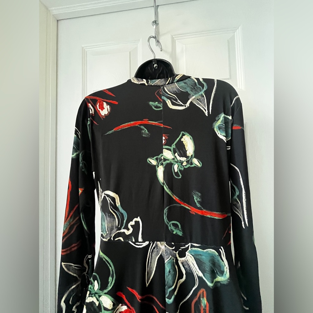Zara Keyhole Midi Floral Dress size L - Picture 9 of 16